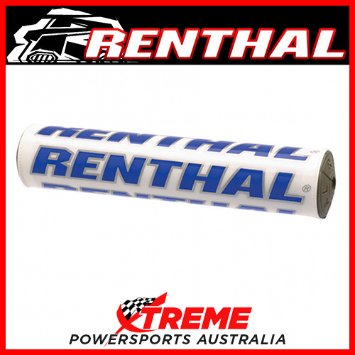 Renthal 10" 240mm Crossbar Bar Pad White Blue Mx 7/8 Dirt Bike Motorcycle   