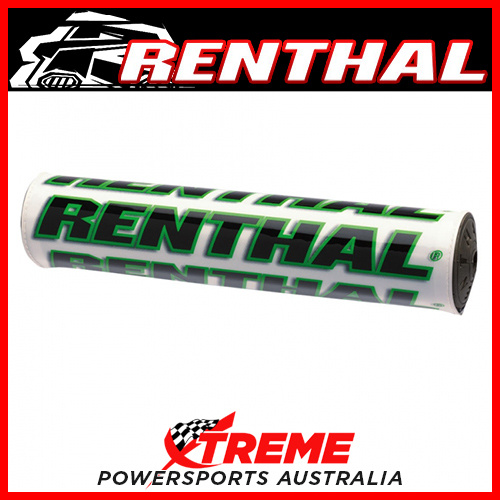 Renthal 10" 240mm Crossbar Bar Pad White Green Mx 7/8 Dirt Bike Motorcycle   
