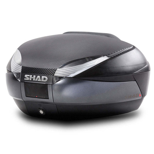 Shad SH48 Motorcycle Top Case 48L Black Carbon BONUS Backrest Carbon Panel