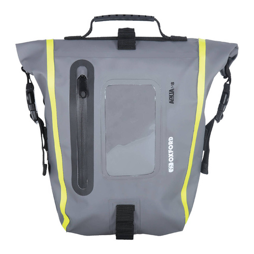 Oxford Black / Grey / Fluro Yellow Tank Bag Aqua M8