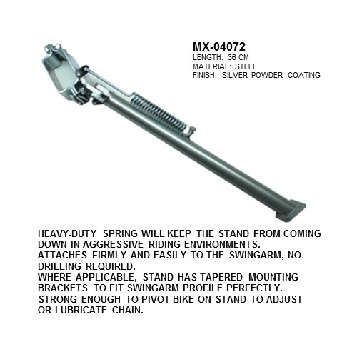 Psychic 36cm Steel/Silver Side Stand & Spring Kit for Honda CRF250 2002-2008