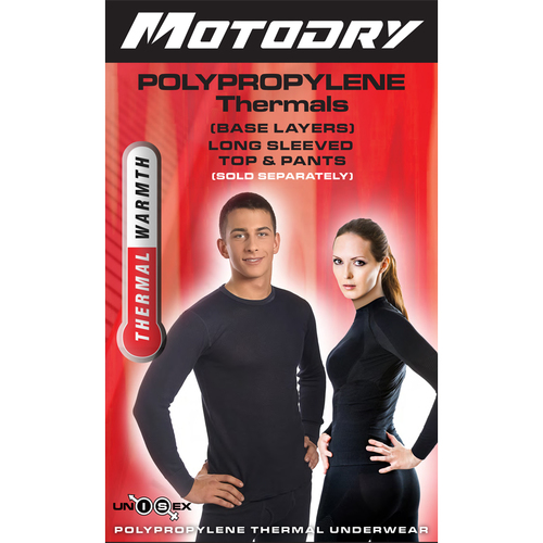 Motodry Black Polypropylene Thermal Wear Shirt S