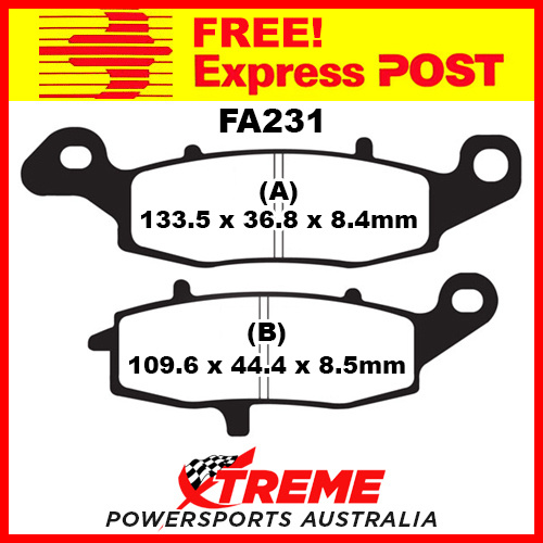 for Suzuki M 1800 RS Intruder 08-09 EBC Rear Organic Brake Pads, FA231