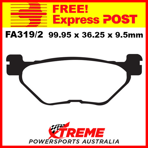 Yamaha TDM 900 02-14 EBC Semi Sintered Rear Brake Pads, FA319/2V