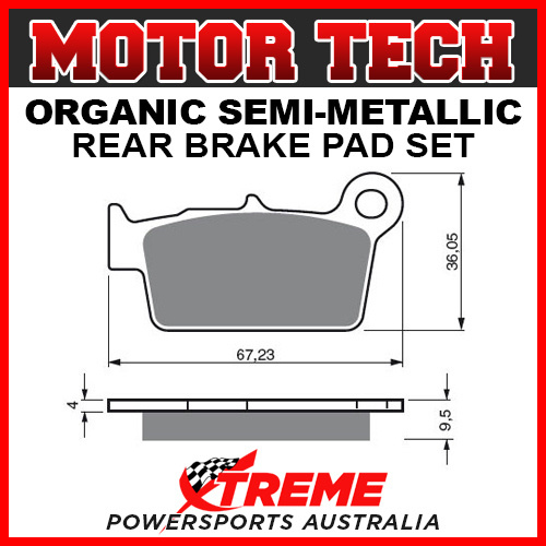 Motor Tech for Suzuki RMZ450 2005-2018 Semi-Metallic Rear Brake Pad FA367