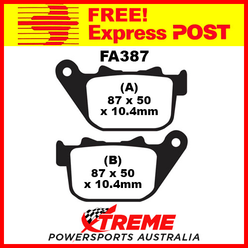 Harley Davidson XL 883 R Sportster R 05-13 EBC HH Sintered Rear Brake Pads, FA387HH
