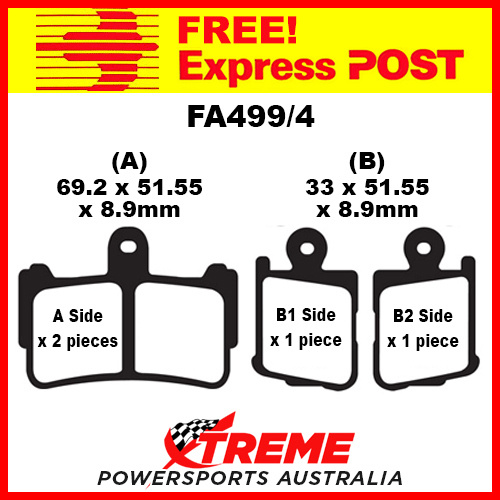 Honda VFR 1200 10-14 EBC HH Sintered Front Brake Pads, FA499/4HH