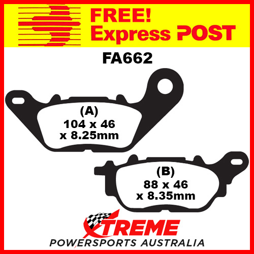 Yamaha YZF-R3 15-16 EBC Organic Rear Brake Pads, FA662