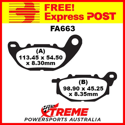 Yamaha YZF-R3 15-18 EBC HH Sintered Front Brake Pads, FA663HH