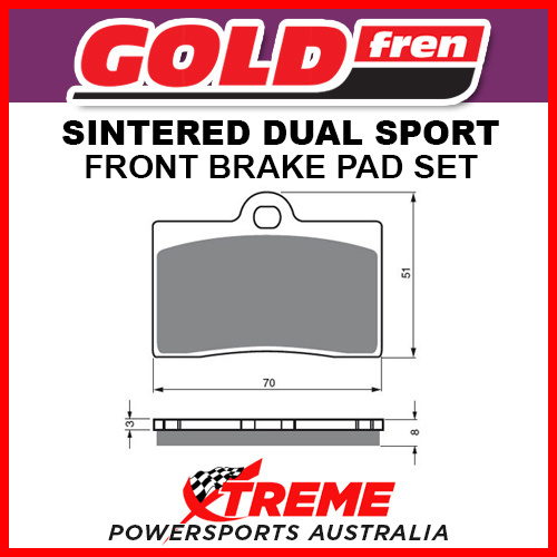 Goldfren Bimota YB6 1000 1989 Sintered Dual Sport Front Brake Pads GF064-S3
