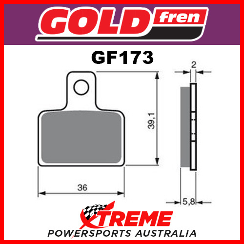Sherco ST 305 2T 14-15 Goldfren Sintered Off Road Rear Brake Pads GF173K5