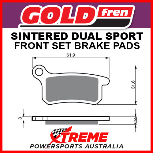 Goldfren KTM 65 SX 2002-2018 Sintered Dual Sport Front Brake Pad GF185S3