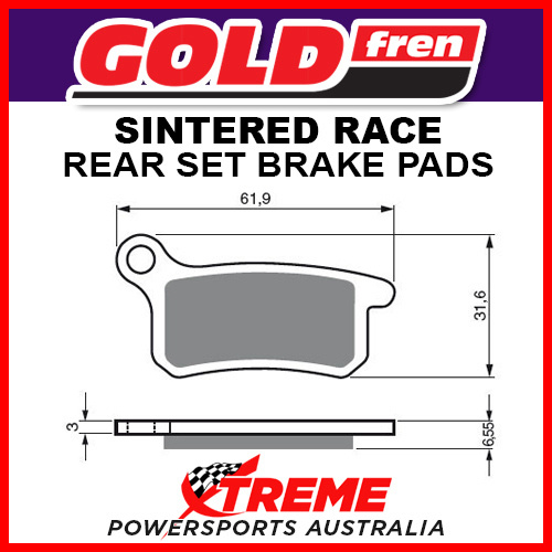 Goldfren KTM 65 SX 2010-2018 Sintered Off Road Rear Brake Pad GF185S33