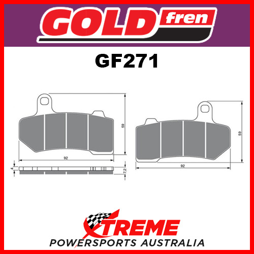 HD Street Glide 08-17 Goldfren Sintered Dual Sport Front Brake Pads GF271S3