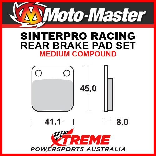 Moto-Master Husqvarna TE610 92-98 Racing Sintered Medium Rear Brake Pads 090011