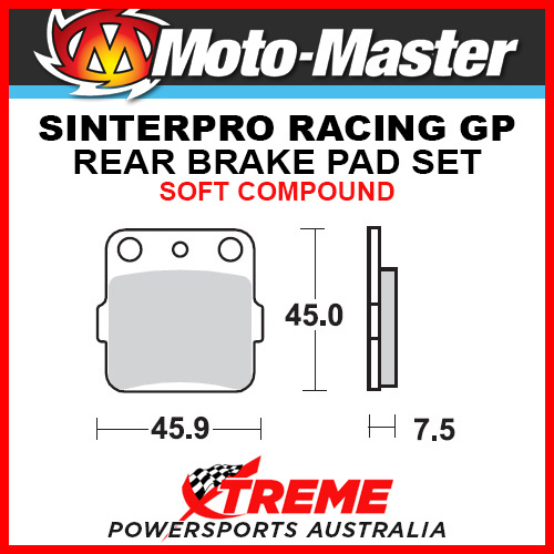 Moto-Master Kawasaki KX100 89-06 Racing GP Sintered Soft Rear Brake Pads 091412