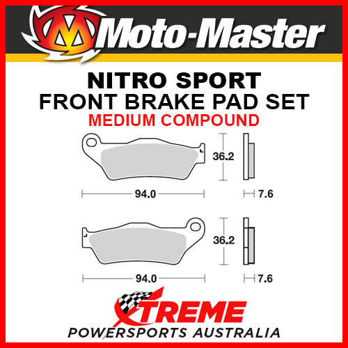 Moto-Master KTM 300 EXC TPI 2018 Nitro Sport Sintered Medium Front Brake Pads