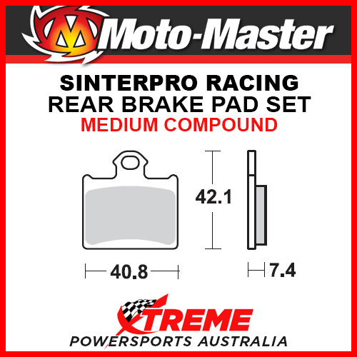 Moto-Master KTM 85 SX Small Wheel 2011-2018 Racing Sintered Medium Rear Brake Pad 096711