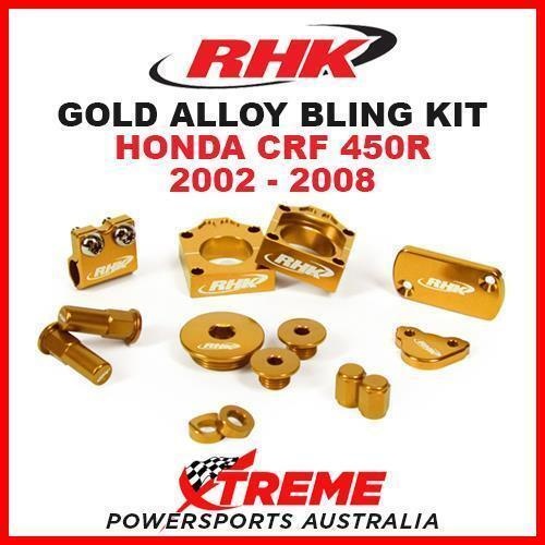 RHK MX GOLD ALLOY BLING KIT HONDA CRF450R CRF 450R 2002-2008 DIRT BIKE MOTO