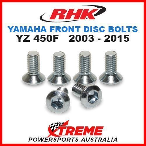 RHK MX FRONT HEAVY DUTY BRAKE DISC BOLT SET YAMAHA YZ450F YZF450 2003-2015 MOTO