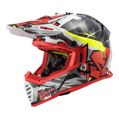 LS2 MX437 FAST EVO CRUSHER BLK/RED/GRY 2XL