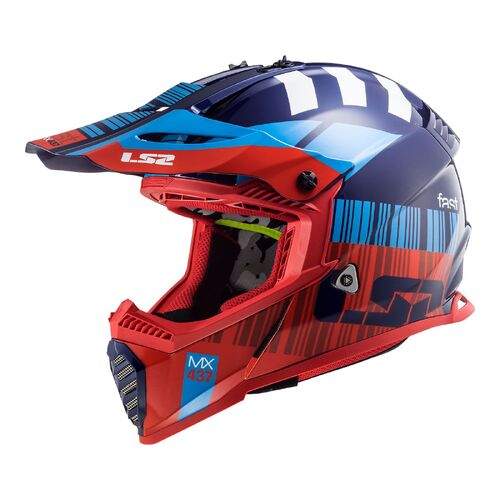 LS2 MX437 FAST EVO XCODE RED/BLU 2XL