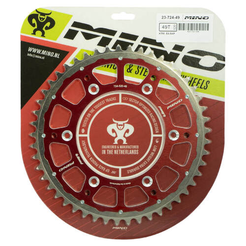 Mino 50 Tooth Red Fusion Steath Rear Sprocket for Honda CR125R 1983-2007