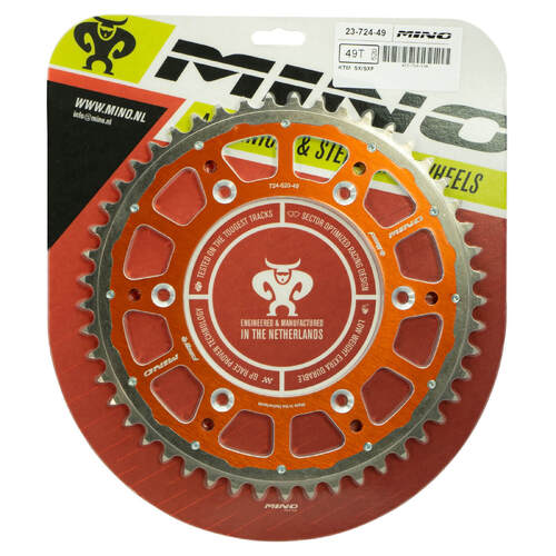 Mino 49 Tooth Orange Fusion Steath Rear Sprocket for KTM 250 EXC TPI 2018-2024