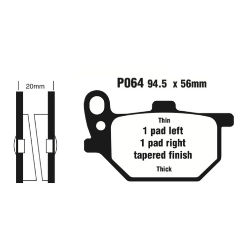 Front Organic Brake Pads for Yamaha RD250 1978-1979