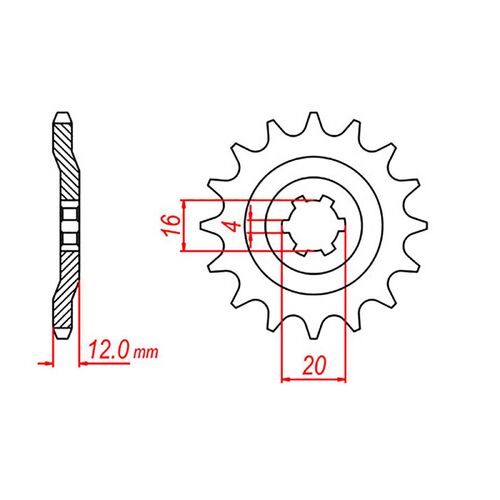 MTX 14 Tooth Front Sprocket for Yamaha AG100 1970-2017