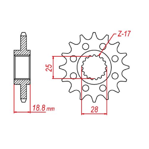 MTX 16 Tooth Front Sprocket for Aprilia RSV1000 Mille 1998-2003