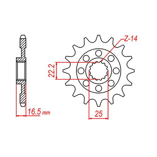 MTX 14 Tooth Front Sprocket for Ducati Monster S2R 1000 2006-2008