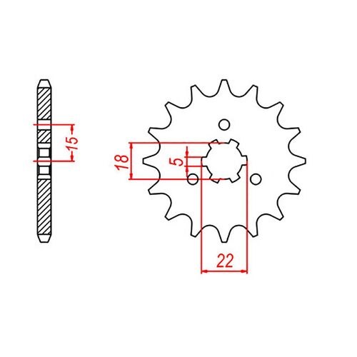 MTX 12 Tooth Front Sprocket for Kawasaki KX125 1998-2002