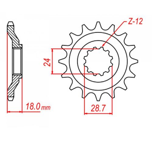 MTX 16 Tooth Front Sprocket for Kawasaki GPZ550S Unitrack 1984-1988