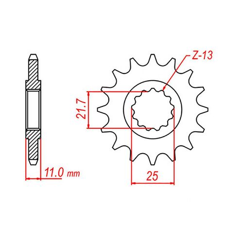 MTX 15 Tooth Front Sprocket for Yamaha FZ6S FAZER 2004-2005