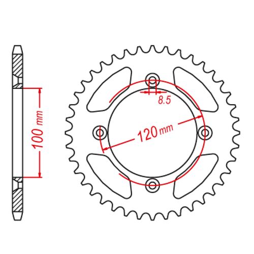 MTX 47 Tooth Rear Sprocket for Yamaha YZ65 2019-2023