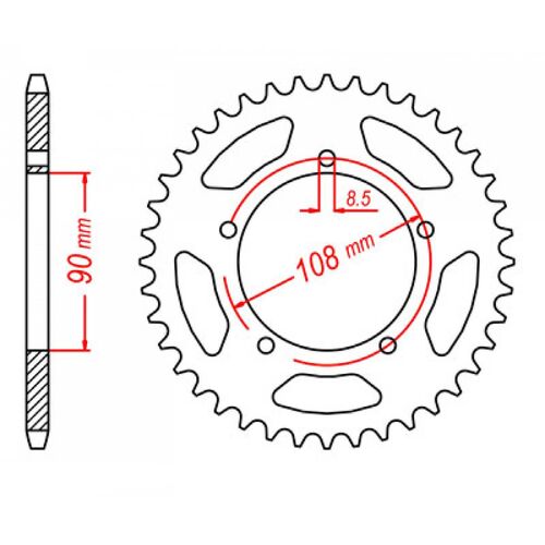 MTX 41 Tooth Rear Sprocket for Ducati 650 SL Pantah 1984-1985