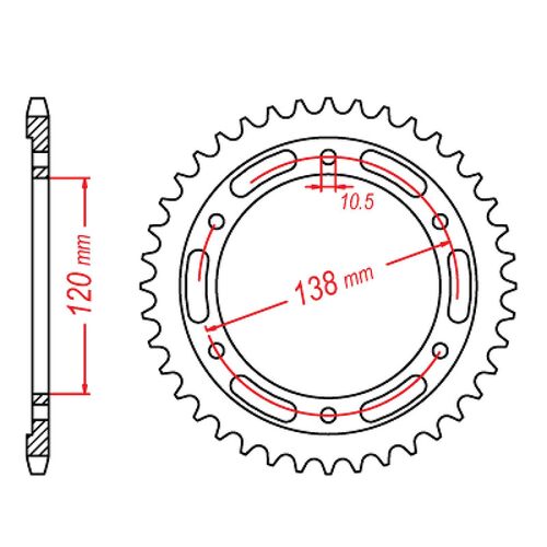 MTX 40 Tooth Rear Sprocket for Honda CBR300R/ABS SPECIAL EDITION 2015-2016
