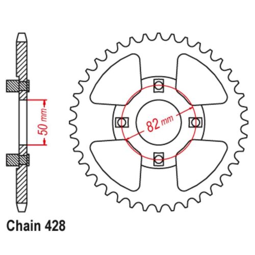 MTX 45 Tooth Rear Sprocket for Honda CT110 1980-2014