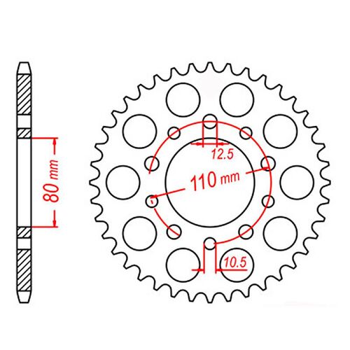 MTX 36 Tooth Rear Sprocket for Honda VF1000F2F 1985