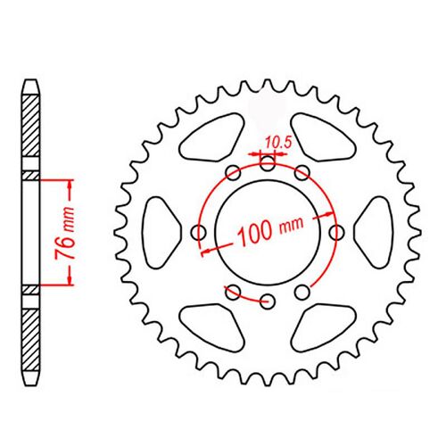 MTX 47 Tooth Rear Sprocket for Suzuki SP500 1981-1983