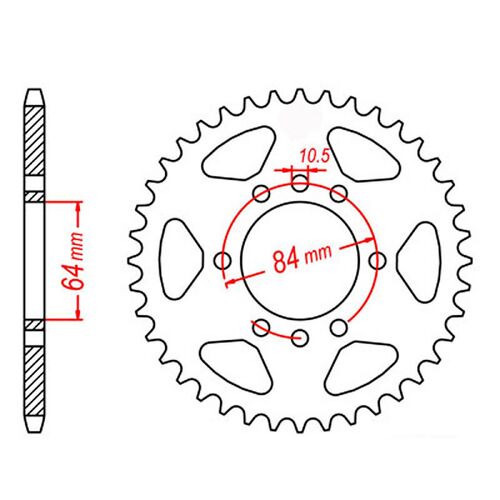 MTX 40 Tooth Rear Sprocket for Suzuki LTF160 Quadrunner 1990-2004