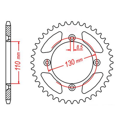 MTX 48 Tooth Rear Sprocket for Honda CR80R 1985-1993