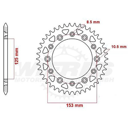 MTX 47 Tooth Rear Sprocket for Honda CRF300 RALLY 2021-2022