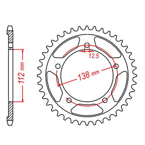 MTX 42 Tooth Rear Sprocket for Honda CBR900RR FIREBLADE 1996-1999