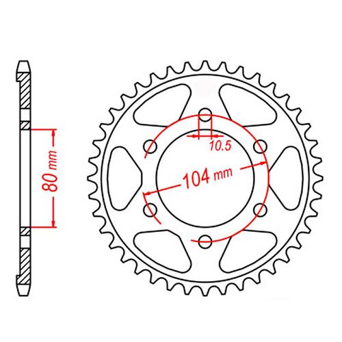 MTX 42 Tooth Rear Sprocket for Kawasaki ZX9R 2002-2003