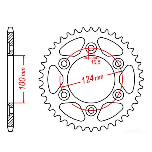 MTX 43 Tooth Rear Sprocket for Ducati 1000 Sport 2006