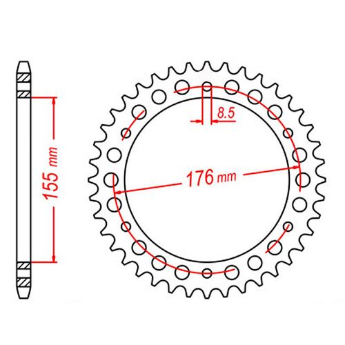 MTX 47 Tooth Rear Sprocket for Triumph Speed Triple 1050 2009-2011