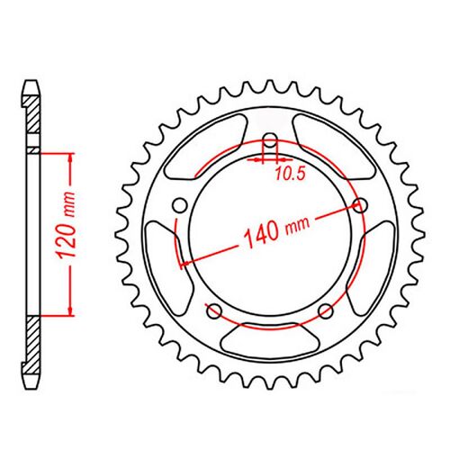 MTX 45 Tooth Rear Sprocket for Triumph Bonneville SE 2009