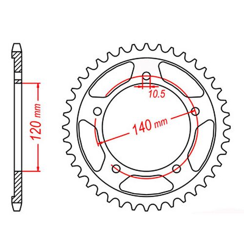 MTX 45 Tooth Rear Sprocket for Suzuki GSX1300R Hayabusa 2008-2022